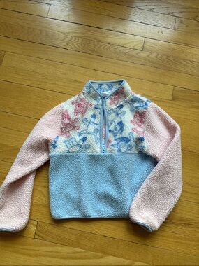Bluey Cropped Pastel Floral Sherpa Pullover